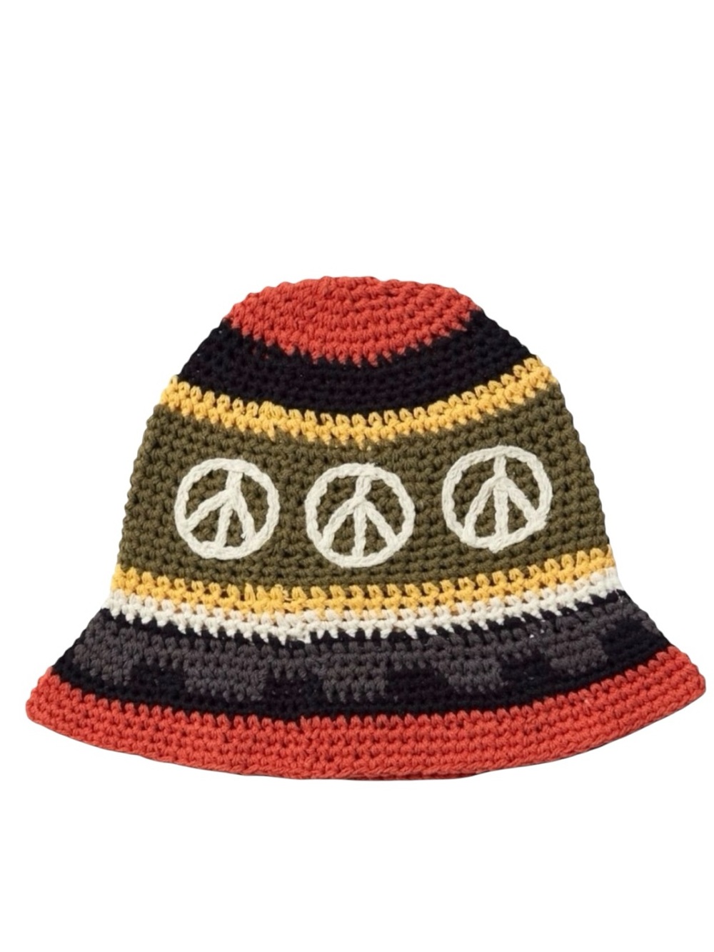 Urban Outfitters Peace Sign Crochet Bucket Hat